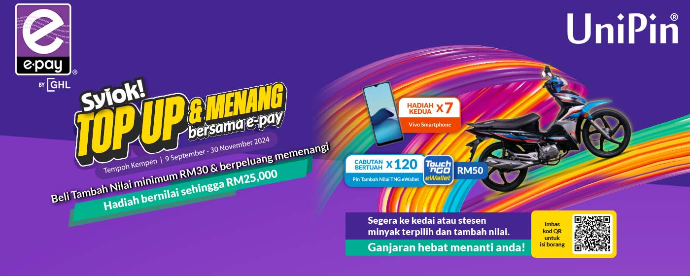 Syiok Top Up & Win with e-pay On UniPin! (MY)